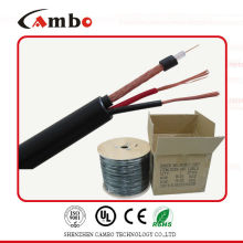 RG59 cable siamois Câble CCTV 2 ligne électrique 18awg
